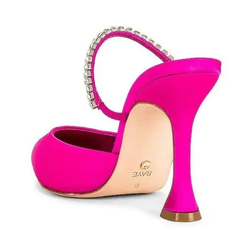 Raye Jinxx Crystal High Heels in Pink 5.5 with Box Womens Satin Mules