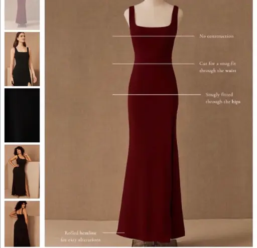 BHLDN x Anthropologie Adena Side Slit Maxi Dress in Blush rose Pink