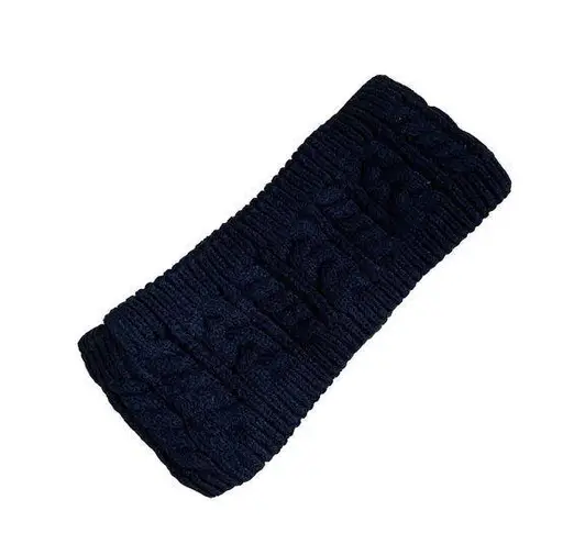Black fluffy warm winter headband comfortable style snow weather casual