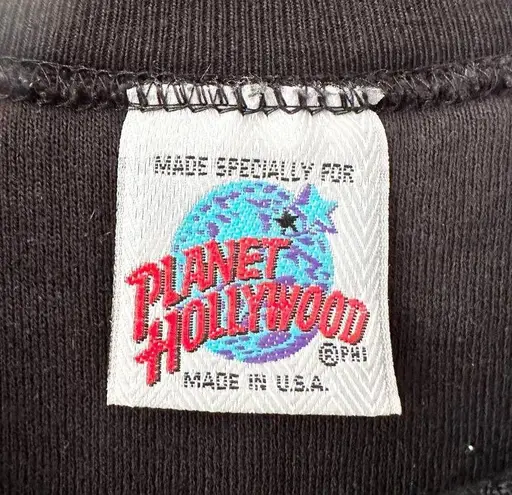 Planet Hollywood  Orlando Black Crew Neck Embroidered Logo Vintage Sweatshirt