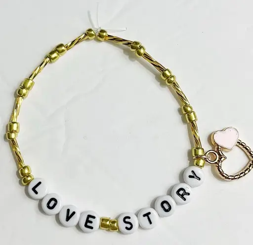 Taylor Swift Eras Tour Friendship Bracelet Love Story with Heart Charm