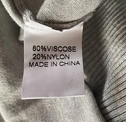 Folunsi women's medium light gray long sleeve stretchy open cardigan sweater