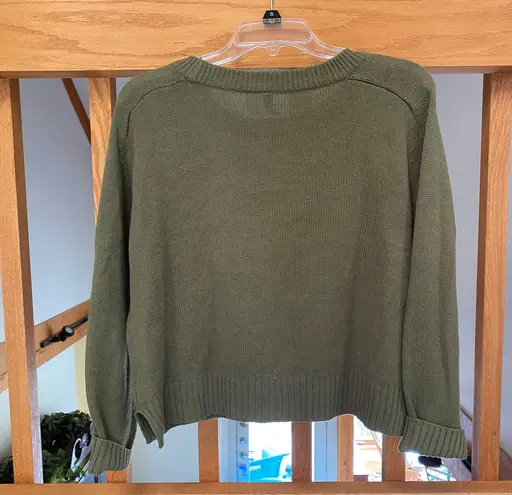 Divided Green Cropped Sweater