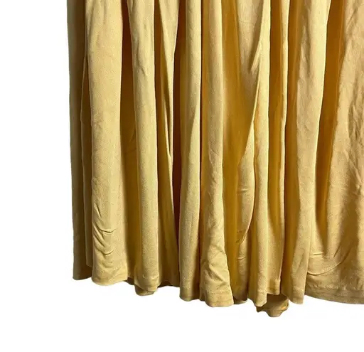 Vintage Yellow Smocked Pleated Sleeveless Midi Dress Size M Size M