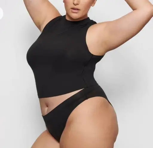 SKIMS Cotton Jersey Mock Neck Tank Black Size 3X