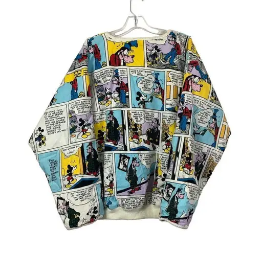 Mickey & Co. Vintage Mickey & Goofy Comic Sweater White Size undefined