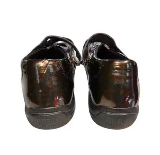 Drew Orchid Criss Cross Strap Marbled Brown Patent Leather Shoe Size 9.5 N