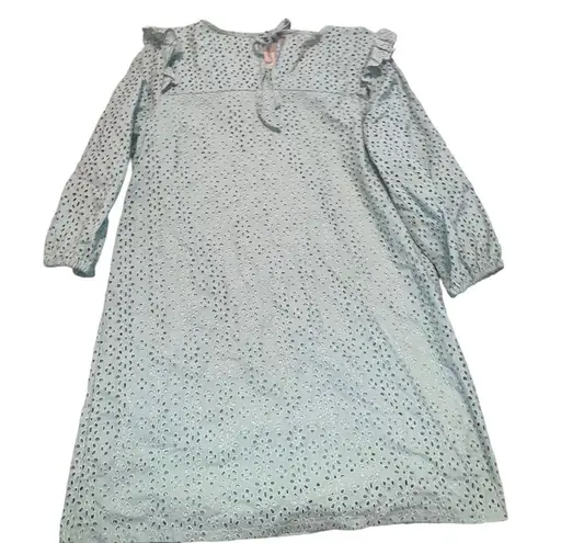 cupio  Blossom Sleeve Sage Green Eyelet Floral Dress