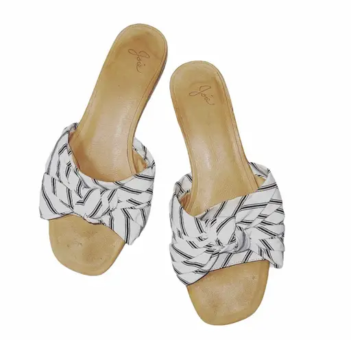 Joie Fabrizia White Striped Knot Sandals