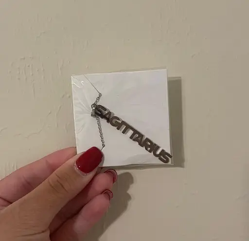 Stainless Steel Sagittarius Zodiac Necklace Silver