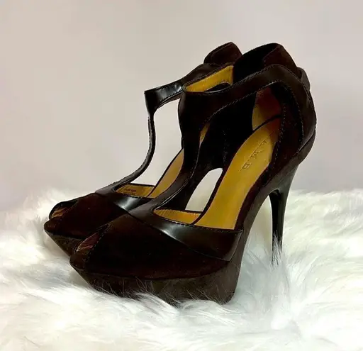 L.A.M.B. Tailynn T-Strap Stilettos Heels A9