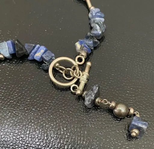 Handmade Sodalite Crystal Chips Toggle Necklace