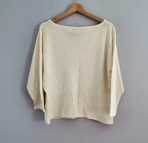 Crystal Kobe Stretch Cream Lightweight Sweater Size XL