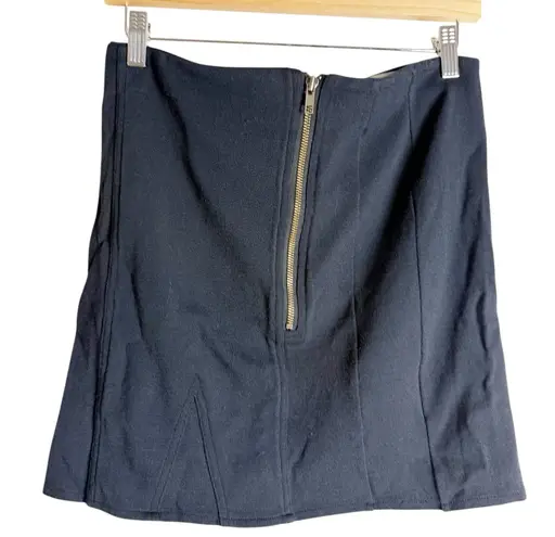 Opening Ceremony Navy Knit A-Line Preppy Zip Mini Skirt Size Medium