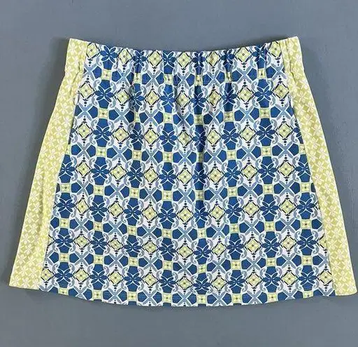 J. McLaughlin Palm Springs Blue Green Geo Print Catalina Cloth Golf Skort