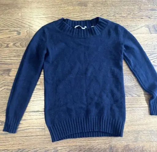 Vince  Navy Blue Off the Shoulder Wool Cashmere Pullover Sweater Size XS A0636