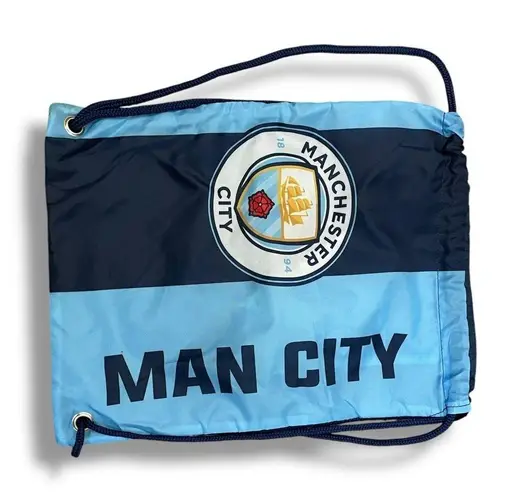 Manchester City 13x17" Drawstring Cinch Gym Bag Backpack Football Club Logo Blue