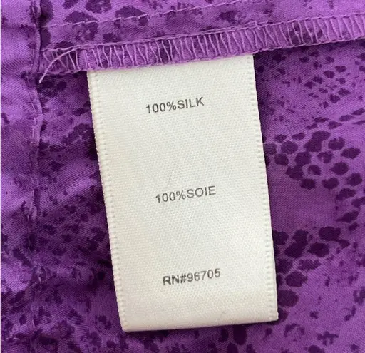 Rebecca Taylor  Purple Silk Blouse‎ Snakeskin Print Size 2