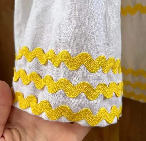 Lisa Marie Fernandez X Target White And Yellow Linen Blend Midi Dress XS. NEW