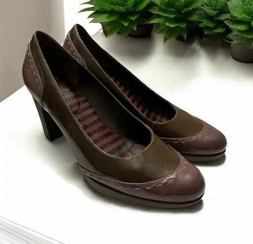 CAMPER ARIADNA Patent Brown Leather Pumps Size 8 EU38 Purple