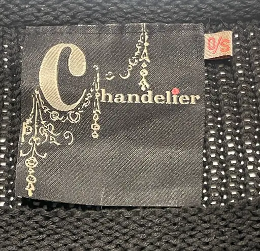 Chandelier Women’s OS Black Sheer Knit With Cone Studs Top