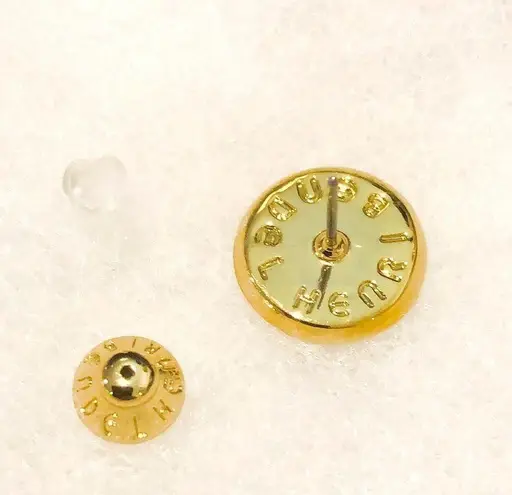 Henri Bendel Earrings Turquoise Black and Gold Floral Studs NEW ON CARD