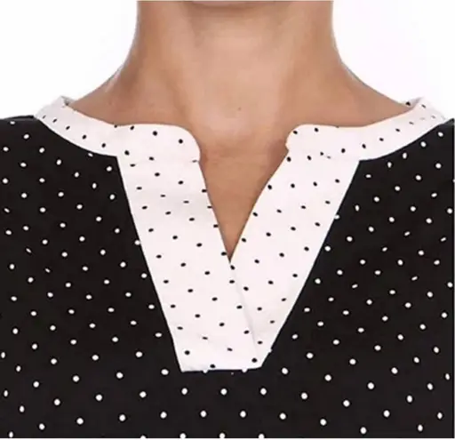 Flora Nikrooz Black White Polka Dot Pajama Top Small