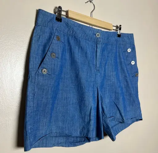Isaac Mizrahi CLEARANCE! Chambray Button Pocket Shorts Size 16 EUC