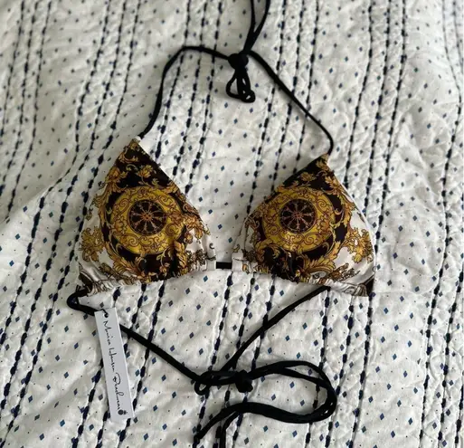 Monica Hansen Capri Triangle Top M Black NWT Black Victorian Size M