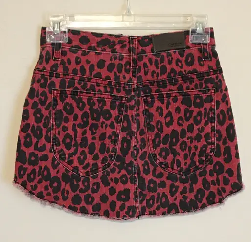 Carmar Denim | Beatrice Red Cheetah Print Denim Skirt