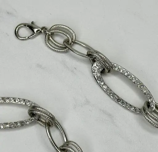 Rhinestone Studded Silver Chain Link Belt M/L ✨