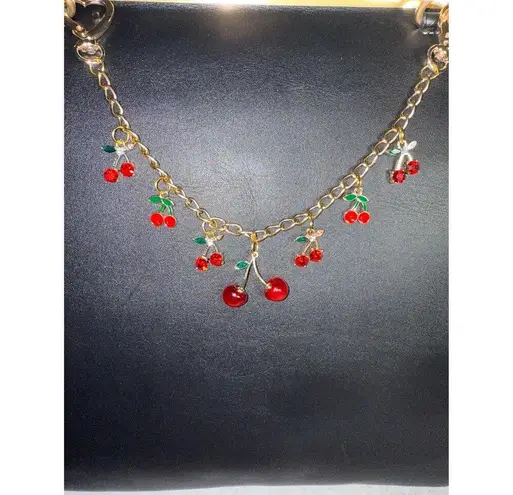 Red Cherry purse Charm Novelty Chain Strap