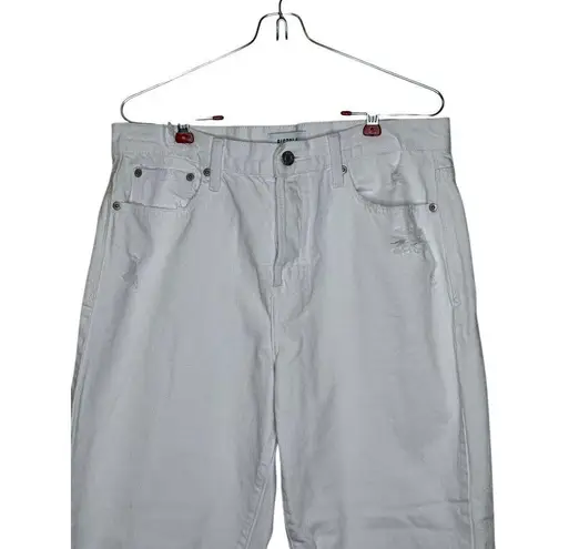 Pistola Women's Jeans Button Fly Ripped Baggy Fray Hem Denim White Sz. 30