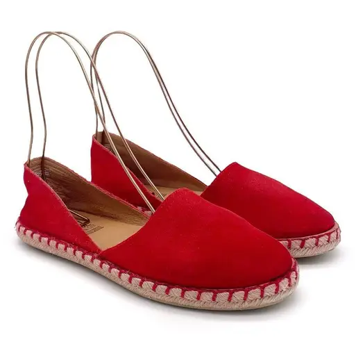 Miz Mooz Cherry Red Suede Leather Espadrille Flat Shoes EU 39 US Size 8.5-9