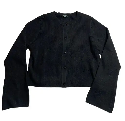 Wild Fable  Black Cropped Bell Sleeve Cardigan XL