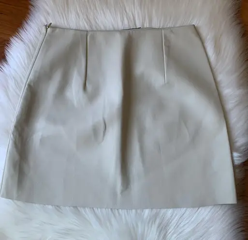 ZARA White Faux Leather Skirt