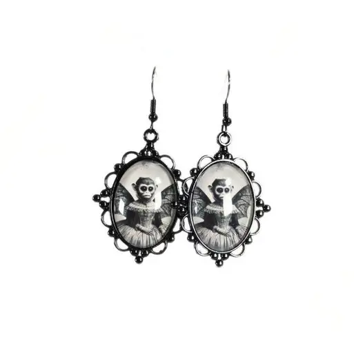 Handmade Gothic Victorian Lilith The Forbidden Winged Monkey Earrings