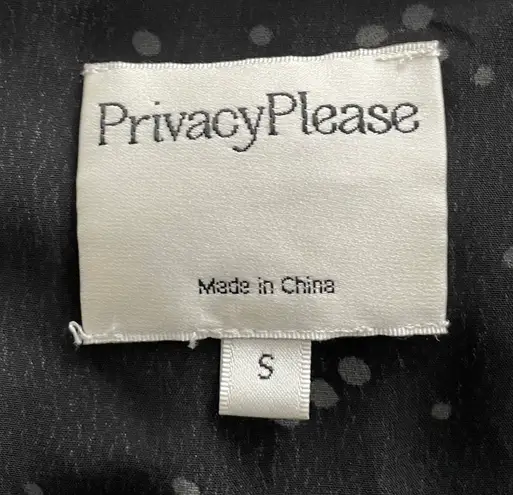 Privacy Please Revolve Wrap Black Polka Dot Ruffle Long Sleeve Mini Dress, size S