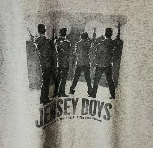 Jersey Boys T Shirt Vintage Y2K Gray Medium M Graphic Tee Cotton Blend Solid