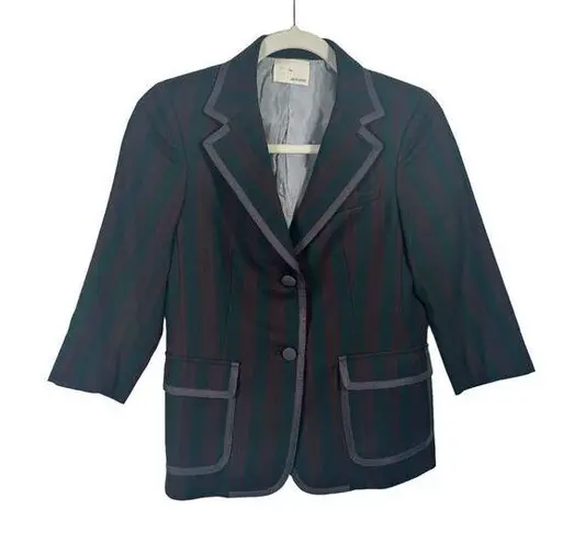 Boy. Band of Outsiders Schoolboy Blazer Green Red Striped Womens 2 US Small (4)