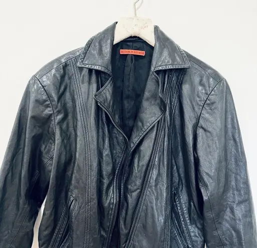 Alice + Olivia Black genuine Leather Jacket
