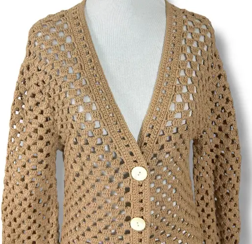 LPA Revolve Lanita Crochet Dress Tan & Ivory Size XS Neutral Beach Bohemian 70s