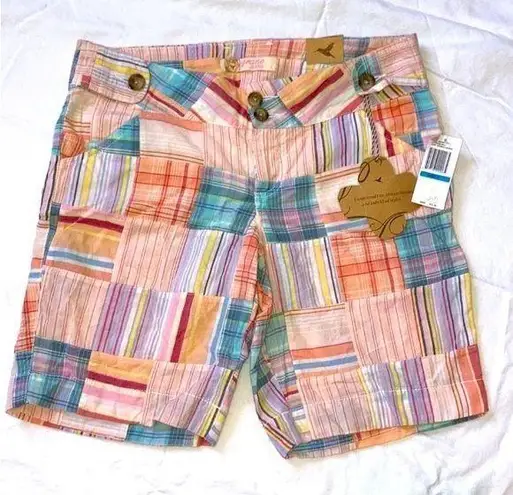 Bermuda NWT Juniors size 9 GRANE plaid cotton  shorts