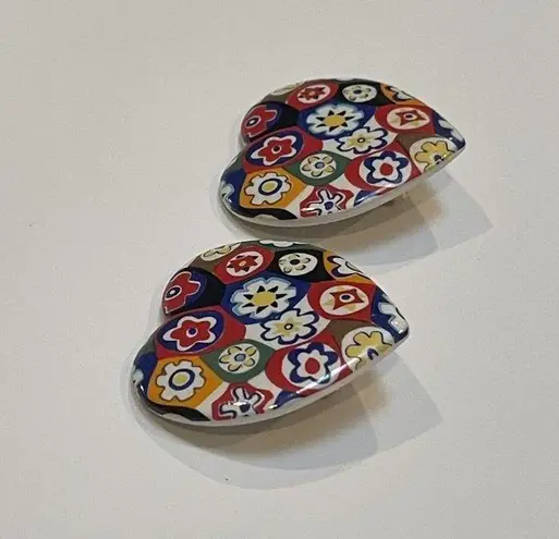 Large Statement Ceramic Multi Color Heart Print Clip