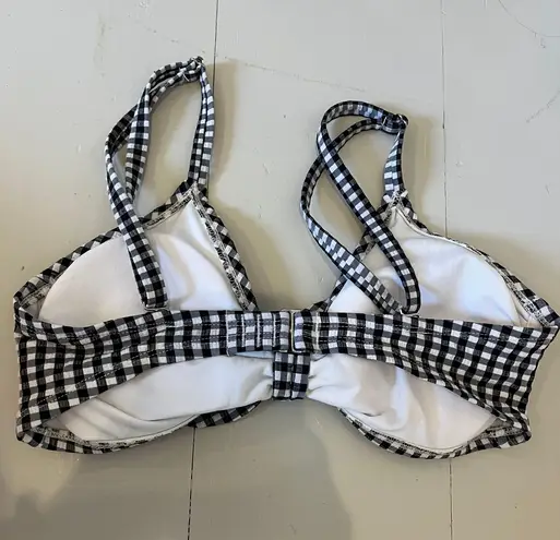 Xhilaration Black and White Gingham Knotted Swimsuit Top