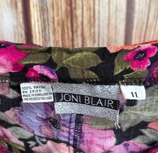 Blair Joni Vintage Sleeveless Buttons Down Vibrant Floral Mini Dress Size 11