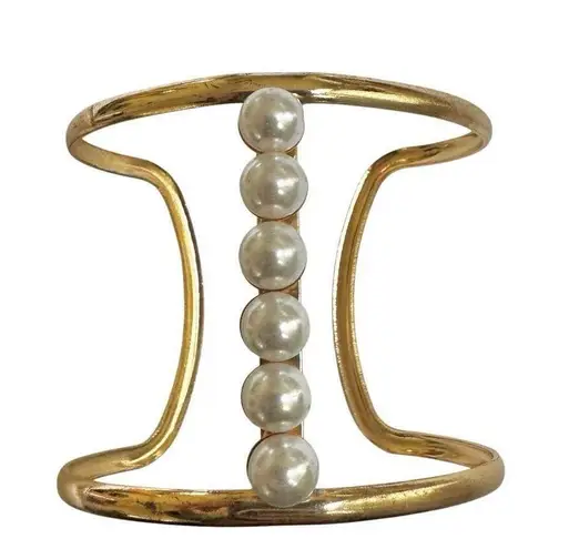 Jules Smith Pearl gold tone Bracelet Cuff