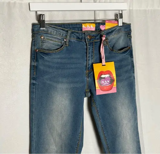 NWT K & K California Pismo Beach Baby Bootcut Denim Blue Jeans Size 7/8