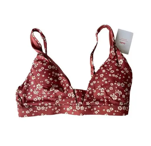 ANDIE Swim The Tahiti Bikini Top Womens Size Small Ditsy Floral Rose Beach