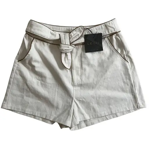 Ralph Lauren Le lis ivory denim tie shorts